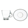 Helena Espresso Cups with Saucers, Set of 6 - CRYSTALIA GLASS